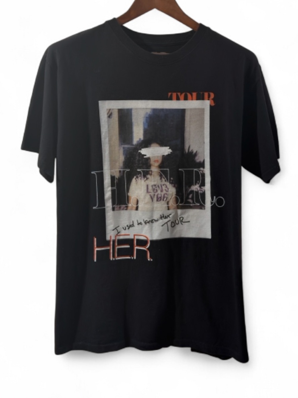 H.E.R. I Used to Know Her Tour Merchandise Black Graphic T-Shirt Size Men’s Lrg